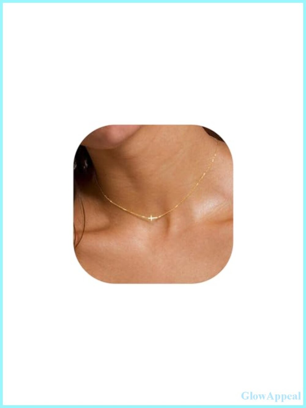 14K Gold Plated Cross Necklace Women Dainty Pendant 16-18" Adjustable